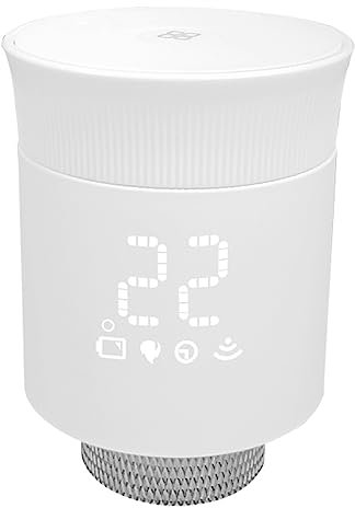 Matybobe Smart Thermostatic Radiator Valve Weekly Programmable Digital Radiator Valve for Zigbee Temperature Adjustment Supports Voice Control Compatible with Amazon Alexa Google Assistant White