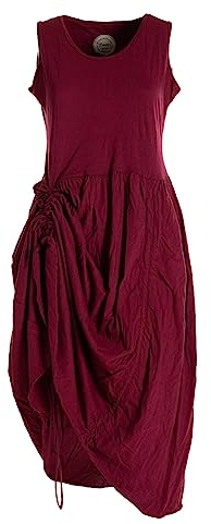 Vishes - Alternative Bekleidung - verstellbares Damen Kleid lang kurzes Sommerkleid Damen Kleider dunkelrot 40