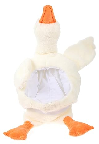 CHILDWEET Kinderhüte Kopfbedeckung Weißer Gänsehut Stofftierhut Lustige Mütze Ente Plüschhut Für Kinder Winterhüte Kreativer Partyhut Performance-Requisite Kopfbedeckung Bequemer Plüsch