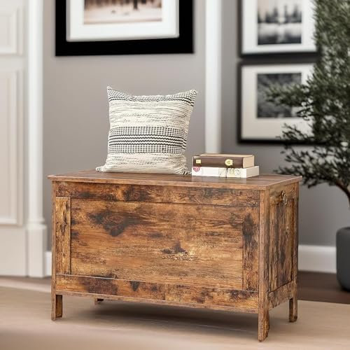 Rafaelo Mobilia Wooden Storage Box With Lid, Blanket Box, Wooden Toy Box, Storage Chest, Storage Trunk, Hallway Storage Unit, Toy Chest, Blanket Box Storage, Wooden Chest, Rustic Furniture