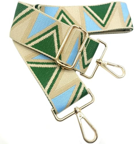 Verstellbarer Schultergurt Taschengurt Breit 5CM Grün-Khaki, Taschengurte Breit zum Wechseln mit Karabiner Gold, 80-130 cm Tragegurt Tasche für Damen Schulterriemen, Handtasche, 909