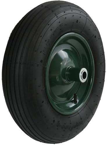 MATRIX Ersatzrad Luftrad Schubkarrenrad Luftreifen grün Stahlfelge 4x8