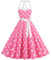 maxToonrain Dresses for Women UK Red,Womens 1950s 80s 70s 90s Fancy Dress A Line Spaghetti Strap Polka Dot Midi Party Dress Halloween Costumes for Adults Ladies(A-Pink,M)
