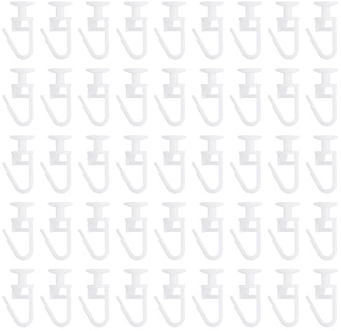 100 ganci per tende in plastica, ganci scorrevoli per binari per tende, ganci per tende da finestra, tende da doccia, tende per porte