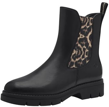 Tamaris Damen Chelsea Vegan; BLACK/LEOPARD, EU 36