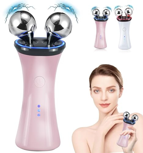 Microcurrent Facial Device, Face Massager Electric Face Lifting, Microcurrent Facial Device for Face and Neck, Best Present for Mother and Companion, Handheld Skin Care Face Toning Device(Pink)