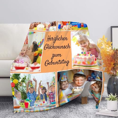 PJLJC Personalisierte Decke mit Foto und Text - Waschbare und Flauschige Hundedecke Katzendecken für Sofa Bett - Hundedecke für Unterwegs in kleinen, mittleren und großen Größen