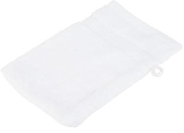 liebling Waschhandschuh, 100% hochwertige Baumwolle, Serie Miami, 17 x 24 cm, waschbar & trocknergeeignet, Farbe: weiß