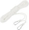 sourcing map 15m Hollow Braided Polypropylene Anchor Rope with Hook, 6mm Nylon Floating Line for Marine Pool Life Boat Anchor Rope, White