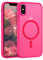 BENTOBEN Funda Magnética para iPhone XS MAX, 6,5''[Compatible con Magsafe] Carga Inalámbrica Carcasa iPhone XS MAX Funda Translúcido Mate Protección Grado Militar Anti-Arañazos Anti-Golpes-Rosa Roja