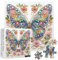 Butterfly 1000 Piece Puzzle for Adults, PICKFORU Jewels of The Fluttering Wings Jigsaw Puzzle 1000 Pieces, Colorful Flower Butterfly Puzzles as Home Decor