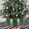 Drum Style Christmas Tree Skirt with Gold Cord White Stars 65cm - Tree Base Xmas Cover Collar Basket Decoration - Fits Tree Stands or Bases up to 54cm (Green)