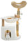 MUTTROS Modern Cat Tree for Large Cats, Wood Cat Tower for Indoor Cats, Real Branch Luxury Cat Furniture with Super Large Cozy Condo and Hammock & Scratching Post, Top Basket, White