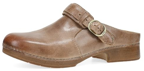 Dansko Millie Women’s Slingback Swivel Strap Leather Clogs –Slip-Resistant Work and Dress Clog with Arch Support & Cushioned Footbed Tan 10.5-11 M US