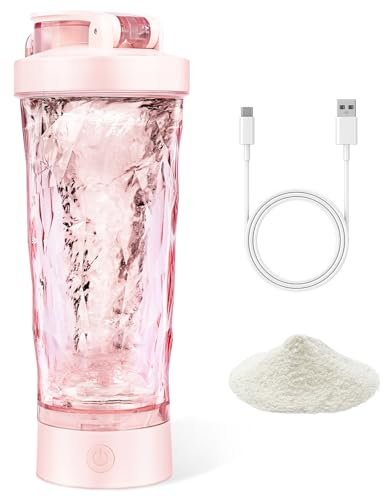 AOOWU Shaker per Proteine Elettrico, 700 ML Bottiglia per Shaker, Frullatore Elettrico per Frullati Proteici Ricaricabile USB C, Vortex Portatile Mixer Cup per Proteine Polvere, in Tritan, Senza BPA