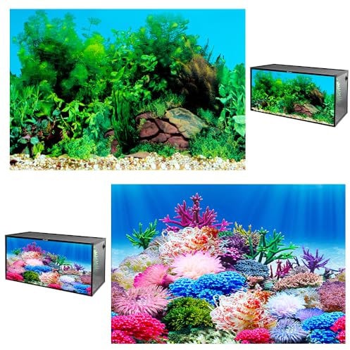 yueXinCh Aquarium Background Underwater Poster Double-sided Pattern Fishbowl Stickers Fish Tank Wall Decorations Sticker PVC Coral Aquarium Decor Backgrounds Underwater Poster 62 * 30 cm