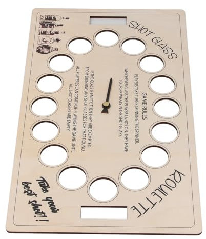 Gesellschaftsspiel für Erwachsene, Shot-Trinkspiel mit Rotierendem Spielbrett aus Holz für Spieleabende in der Bar