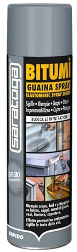 SARATOGA BITUMI GUAINA BITUMINOSA SPRAY 500 ML colore GRIGIO impermeabilizzante