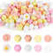 Jortmrd 100 Pièces Perles en Silicone Fleur Marguerite pour Bricolage Porte-Clés Bracelets Collier Fabrication de Bijoux (4 Couleurs)