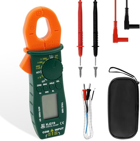 Pinza Amperometrica AC/DC,Tester Digitale Professionale,Multimetro Digitale,Tester Elettricista,Con Display LCD,Può Misurare la Temperatura, la Capacità,Température, la Frequenza, la Continuità, Ecc.