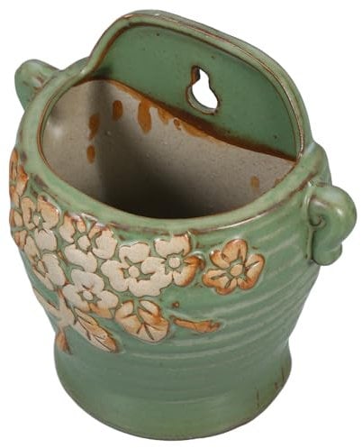 UKCOCO Wall Mounted Ceramic Planter for Succulents and Flowers Vintage Hanging Flower Pot for Stylish Home and Garden Decor Easy to Install Wall Art Planter for Indoor and Outdoor Spaces
