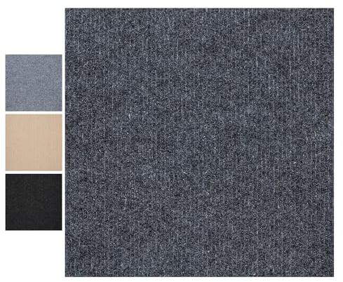 CUCOS Teppichfliesen Selbstklebende, 50x50 cm Teppichboden, Einfach Zuschneidbar, Weicher Teppich Fliesen für Wohnbereich, Büro und Küche – 20 Fliesen pro Box / 5 m²