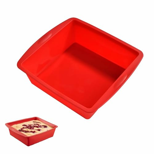 XINTANGXIA 2 Stück Silikon Backform, Silikonform Quadratisch Antihaft Backformen, 20cm Kastenform Eckig Kuchenform für Brownies, Käsekuchen, Brot, Überbacken
