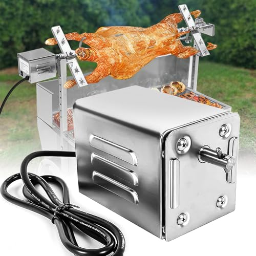 Tourne Broche Barbecue 15w 70kg Moteur Tourne Broche Sp-S40 2.7 RPM Moteur éLectrique pour Barbecue, Poulet, Porc, ChèVre GrilléE à L'ExtéRieur