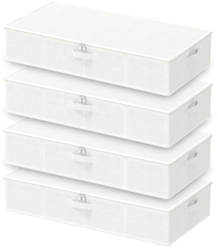 GUOHNHE Faltbarer Aufbewahrungsbox für Decken, Weiß, 80x40x15 cm, 4 Stück