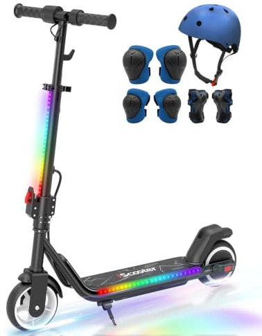 iScooter E Scooter für Kinder von 8-14 Jahren, 6,5 Faltbar Elektroroller mit Musik & 3 Höhenstufen einstellbar, Leicht Kinder E Roller mit Bunte Lichter, Max Reichweite 15km, 3 modi 8-19 km/h