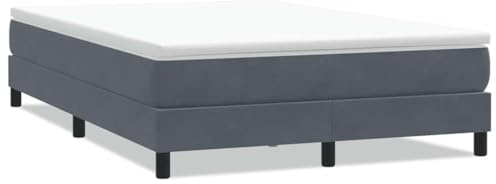 HFXHIJXQ Boxspringbett 160x220 cm ohne Matratze Dunkelgrau Samt Modernes Design Robustes Gestell Lattenrost für Schlafzimmer und Gästezimmer