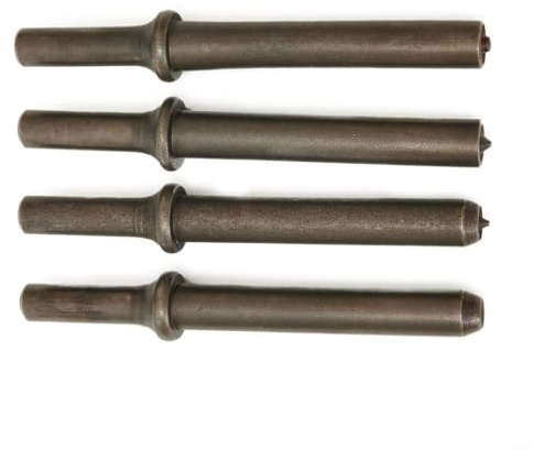 Set di 3 martello rivettatore pneumatico con 1 giunto, 12 cm di lunghezza in acciaio 45#, compatibile con martello pneumatico standard .401 per rivetti pieni e cavi