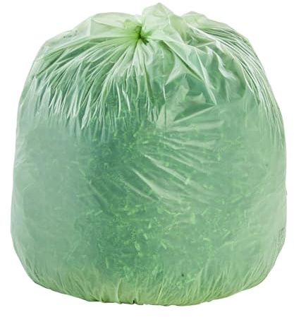 Compostable Trash Bags,30Gal,1.10mil,30x39,48/BX,Green, Sold as 1 Box