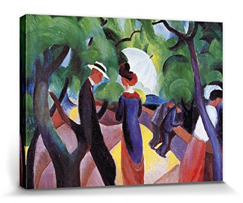 1art1 August Macke Poster Promenade, 1913 Bilder Leinwand-Bild Auf Keilrahmen | XXL-Wandbild Poster Kunstdruck Als Leinwandbild 40x30 cm