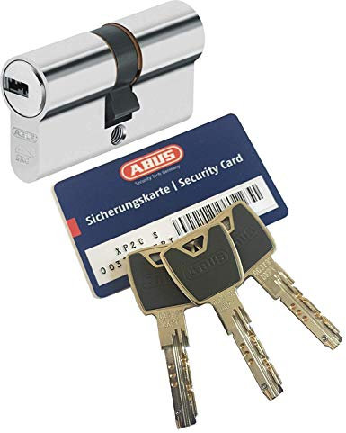 ABUS XP20S Doppelzylinder Länge (a/b) 35/40mm (c=75mm) mit Sicherungskarte und 3 Schlüssel mit Design-Clip, Not-u. Gefahrenfunktion und SKG** Bohrschutz