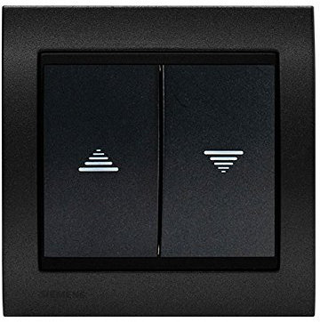 Interrupteur Volet Roulant Anthracite Delta Iris + Plaque Métal texturé Alu Noir