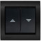 Interrupteur Volet Roulant Anthracite Delta Iris + Plaque Métal texturé Alu Noir