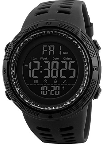 SKMEI Mens Large Display Digital Watch Resin Strap Stopwatch Alarm DG1251