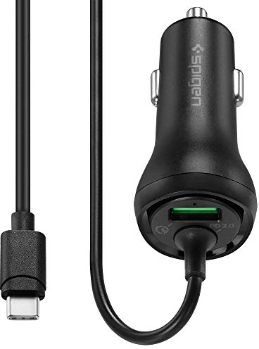 Spigen SteadiBoost 2 Port 36W PD QC KFZ Auto Ladegerät USB C Power Delivery Zigarettenanzünder Kompatibel mit iPhone 12 Mini SE 2020 11 X XR XS Max Galaxy S21 S20 S10 Plus Note 20 10 Plus und mehr
