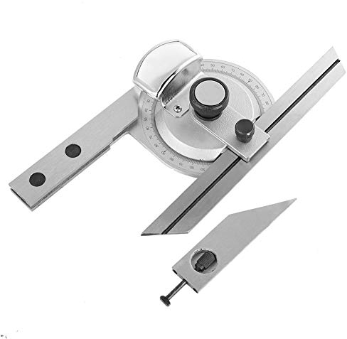 Universal-Winkelmesser, robustes, langlebiges 360-Grad-Stahl-Winkelmesser-Winkelmesser-Messlineal mit Lupe