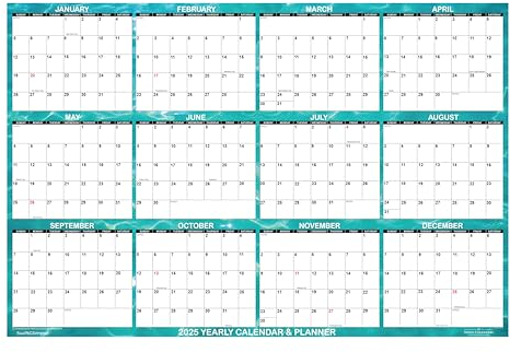 SwiftGlimpse 2021 Wandkalender, 61 x 91,4 cm, Designer-Serie, groß, löschbar, Jahresplaner (blaues Wasser)