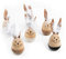 Logbuch-Verlag 6 Osterhasen Hasen Figuren Ostern Deko Geschenk 10 cm Tischdeko Holz braun weiß Osterdekoration