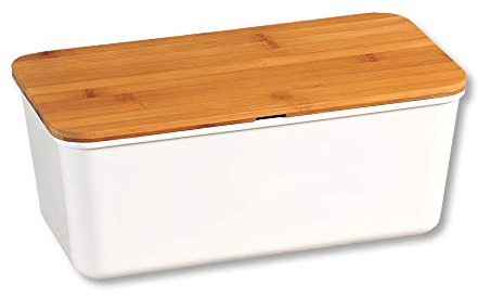 Kesper | Brotbox, Material: Melamin, Bambus, Maße: B: 34 x T: 18 x H: 14 cm, Farbe: Weiß | 58090