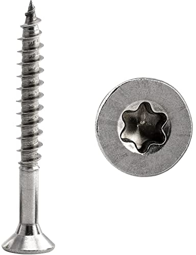 Spanplattenschrauben 6x110 mm Holzschrauben Torx Schrauben Holz (20 Stück) Universalschrauben Selbstschneidende Schrauben Edelstahl FASTON®