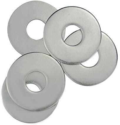 Rondelle M16 M16 x 50 mm Penny Rondelle in acciaio inox A2 304, Rondelle di riparazione piatte, Rondelle di metallo grandi, Rondelle cromate per viti e bulloni, confezione da 5
