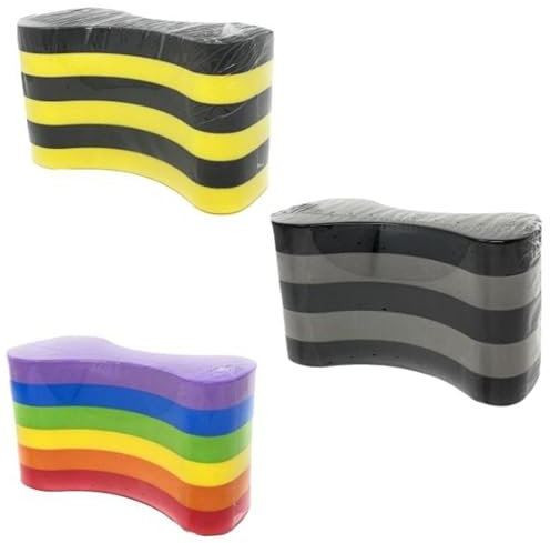 AQASKIN Freeflow Pullbuoy Piscine d'entraînement de Natation pour Les Jambes et Le Haut du Corps - pour Enfants et Adultes - Unisexe (Quantité 1 pièce, Jaune Noir)