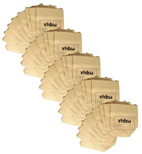 vhbw 50x sacchetto compatibile con Vorwerk folletto VK130, VK131, VK 130, VK 131, VK130SC aspirapolvere - in carta, 24,5cm x 20,5cm, marrone