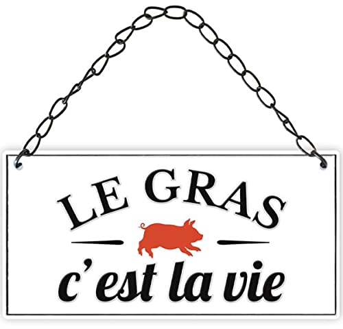 STC Plaque Metal 3D Le Gras c est la Vie
