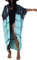 Bsubseach Damen Lange Strand Strandponcho für Bademode Sexy Bikini Beach Kimono Strickjacke Blau Krawatte Färben