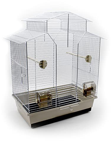 Zoopaul Vogelkäfig IZA 2 II beige braun 52x30x60 cm Wellensittich Kanarien Käfig
